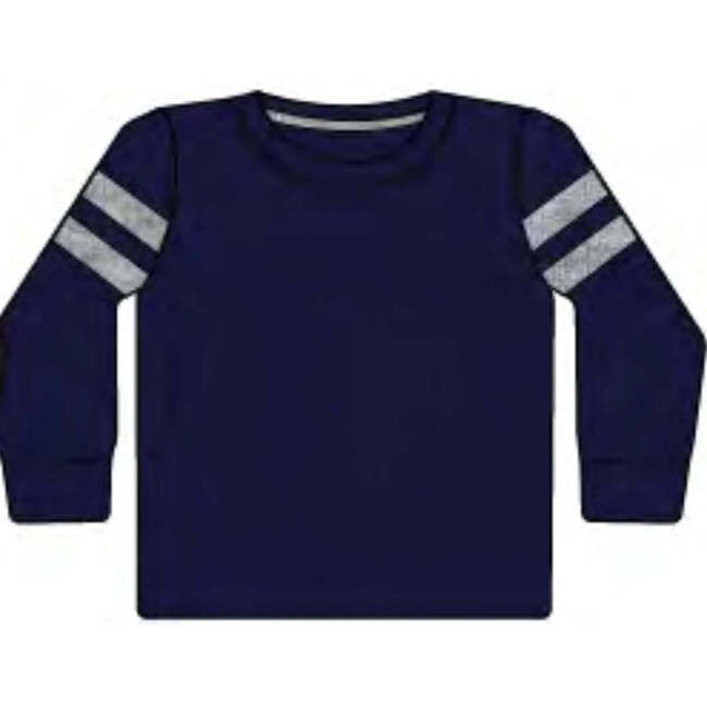 Kids Long Sleeve Striped Thermal Tee, Navy