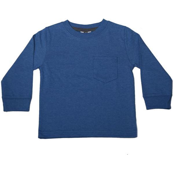 Kids Long Sleeve Pocket Tee, Cobalt