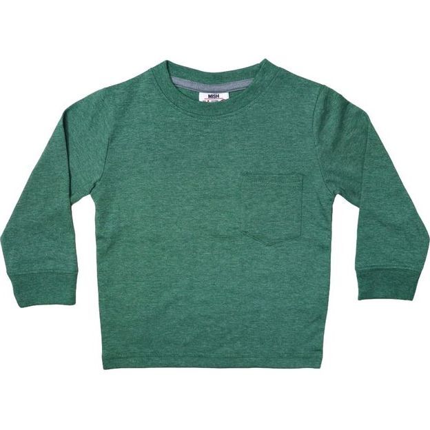 Kids Long Sleeve Pocket Tee, Hunter