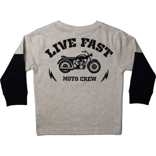 Kids Long Sleeve 2FER Tee, Motorcycle Live Fast