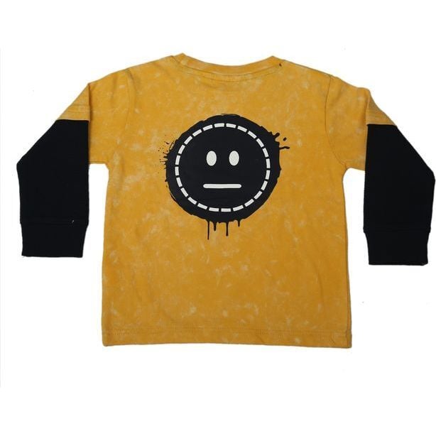 Kids Long Sleeve 2FER Enzyme Tee, Smiley Face - Shirts - 2