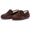 Suede Penny Loafers, Brown - Loafers - 3