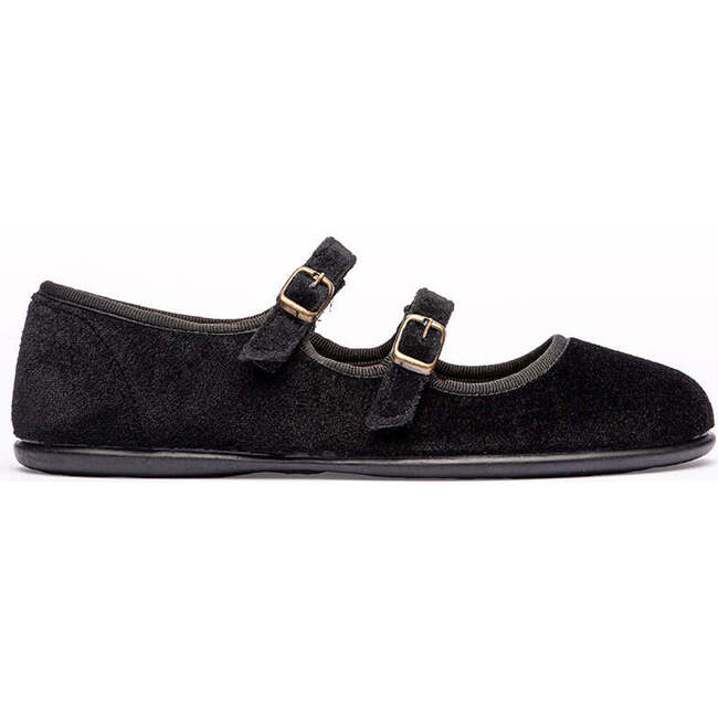 Classic Velvet Double Mary Janes, Black