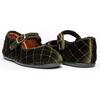 Classic Quilted Velvet Mary Janes, Olive - Mary Janes - 2