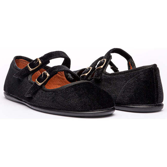 Classic Velvet Double Mary Janes, Black - Mary Janes - 2