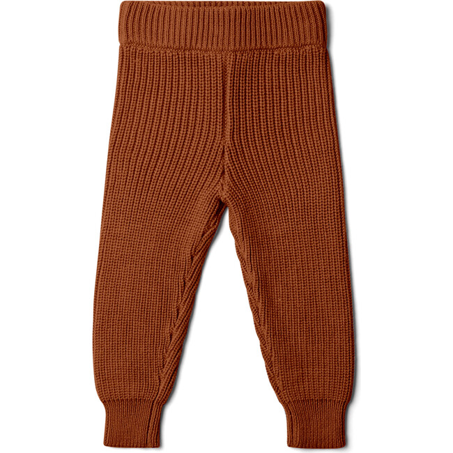 Organic Cotton Knit Baby Pants, Clay