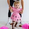 Football Sequin Short Sleeve Tutu Bodysuit, Pink - Dresses - 2