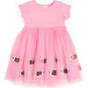 Football Sequin Short Sleeve Tutu Dress, Pink - Dresses - 1 - thumbnail