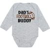 Dad's Football Buddy Long Sleeve Bodysuit, Grey - Onesies - 1 - thumbnail