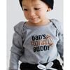 Dad's Football Buddy Long Sleeve Bodysuit, Grey - Onesies - 2