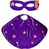 Superhero Star Cape + Mask Set, Purple - Costumes - 1 - thumbnail