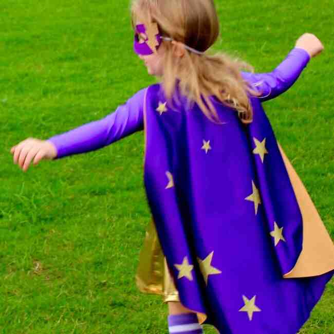 Superhero Star Cape + Mask Set, Purple - Costumes - 2