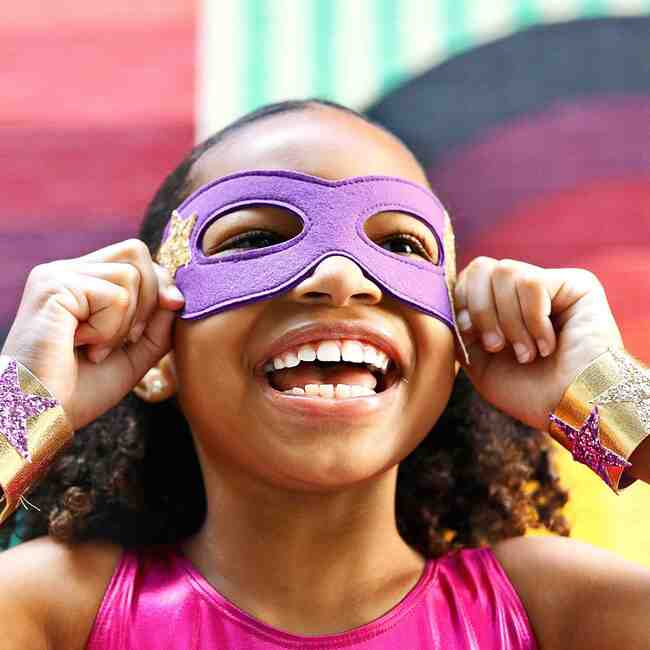 Superhero Star Cape + Mask Set, Purple - Costumes - 4