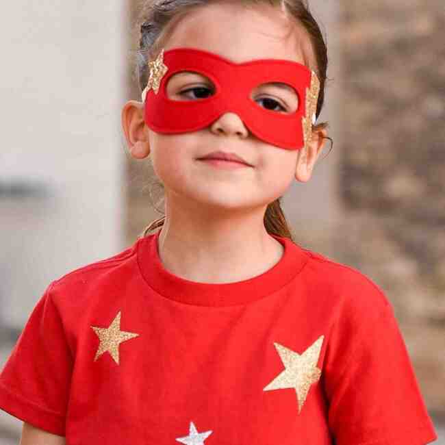 Superhero Star Cape + Mask Set, Blue - Costumes - 4