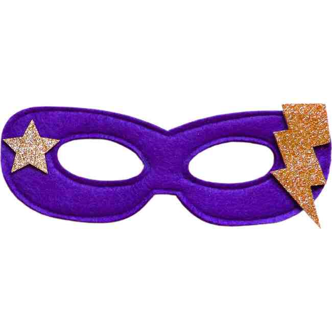 Superhero Star Cape + Mask Set, Purple - Costumes - 5