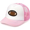 Football Patch Trucker Hat, Pink - Hats - 1 - thumbnail