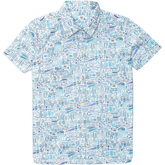 Hamptons Little Boy Surf Shirt, Blue