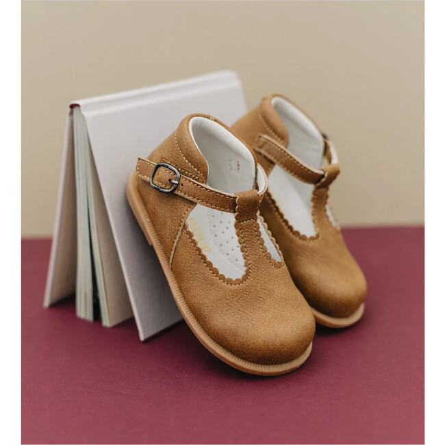 Louise Scalloped T-Strap Mary Jane, Chestnut - Mary Janes - 3