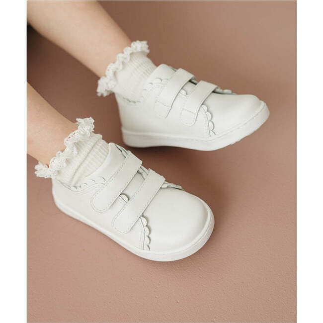 Caroline Scalloped Sneaker, White - Sneakers - 2