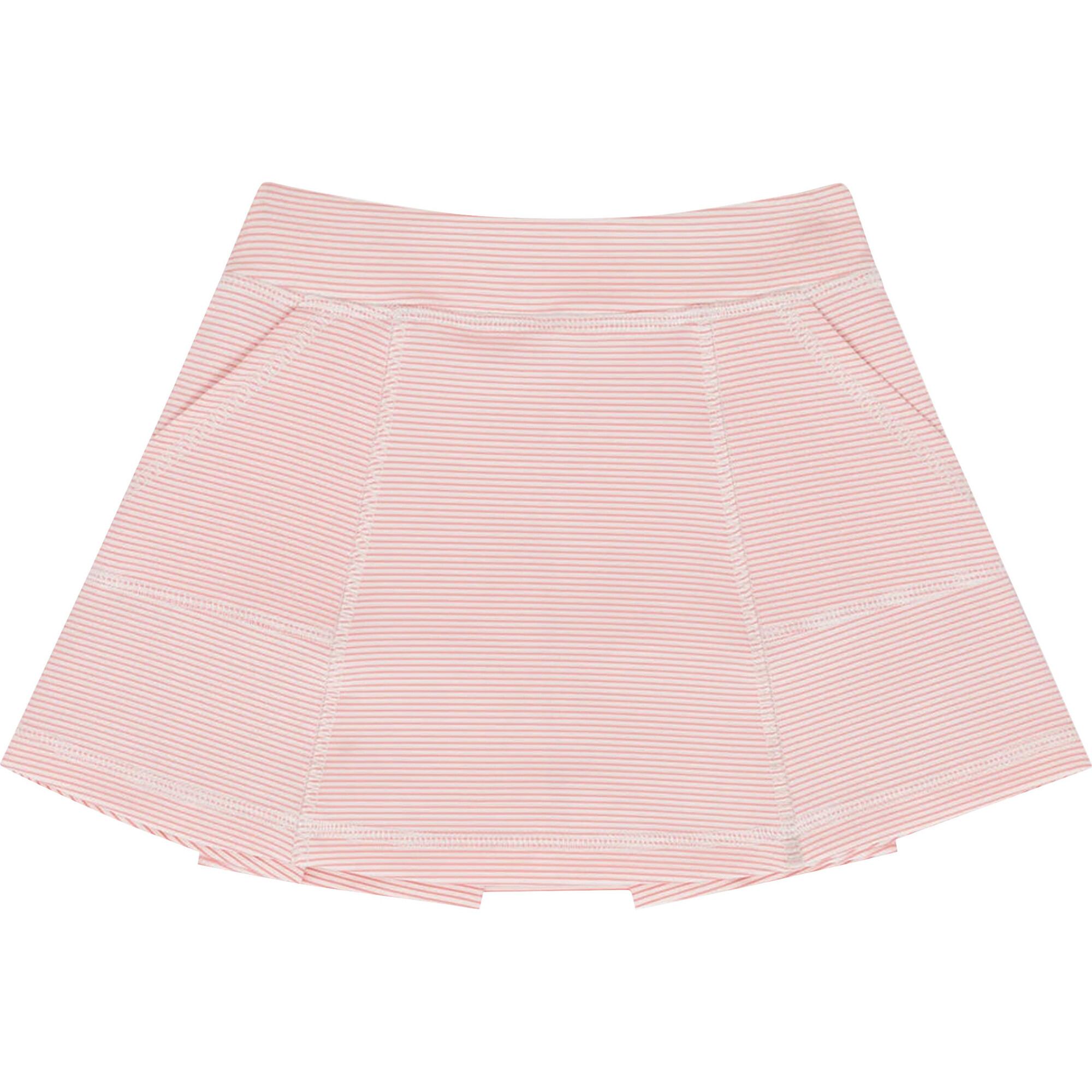 Sport Striped UPF40 Back Pleat Skort, Pink - Skirts - 1