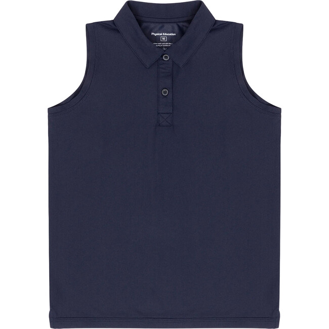 Sleeveless Polo T-Shirt, Navy