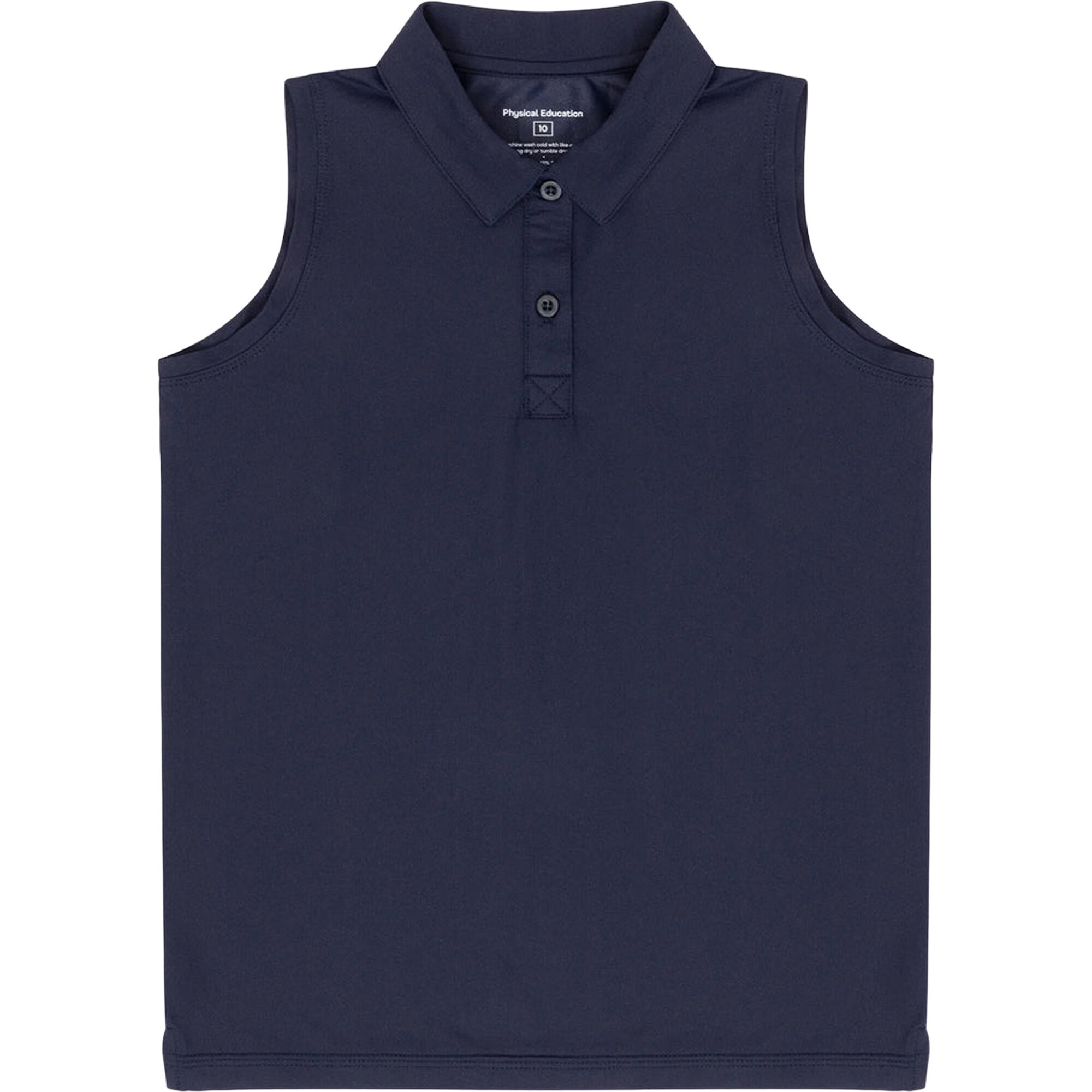 Sleeveless Polo T-Shirt, Navy - Polo Shirts - 1