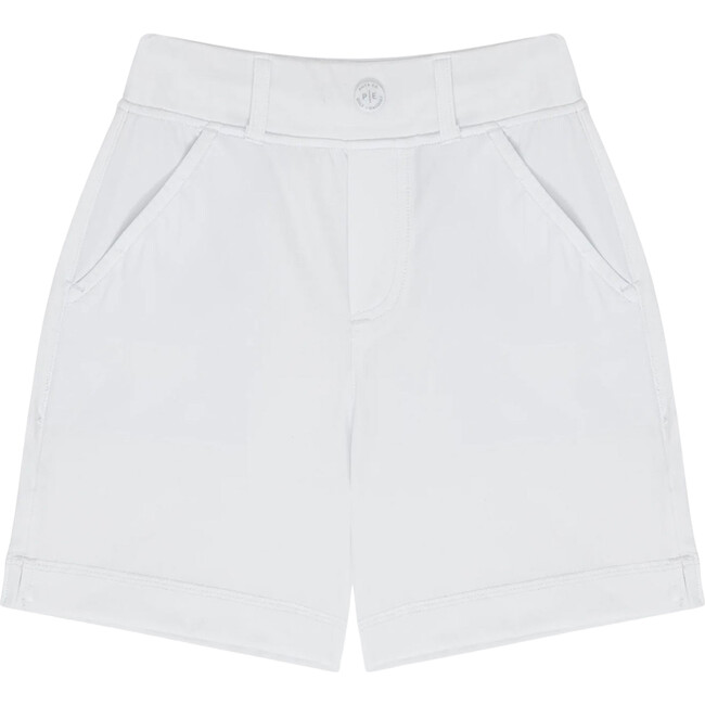 Sport Logo Button UPF40 Pull-On Short, White