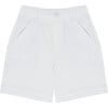 Sport Logo Button UPF40 Pull-On Short, White - Shorts - 1 - thumbnail