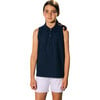 Sleeveless Polo T-Shirt, Navy - Polo Shirts - 2