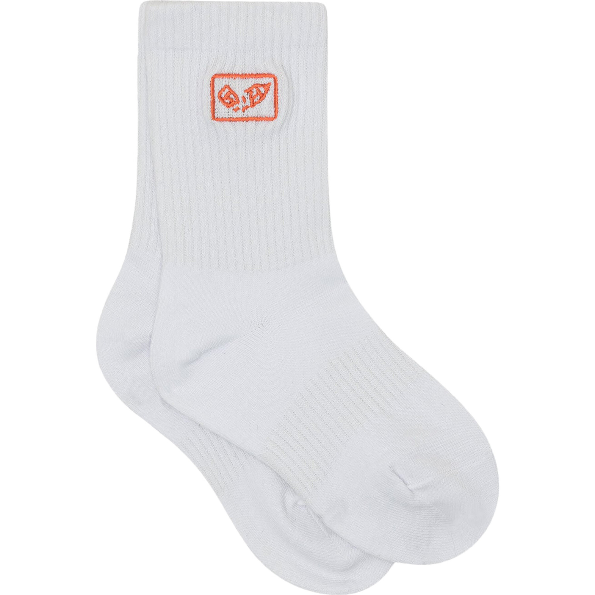 PE Logo Ribbed Socks, White - Socks - 1