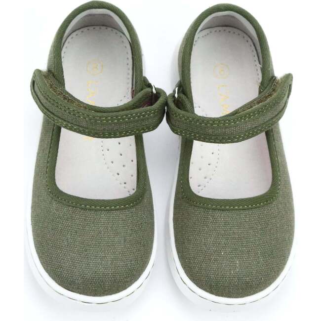 Jenna Canvas Mary Jane, Moss Green - Mary Janes - 2