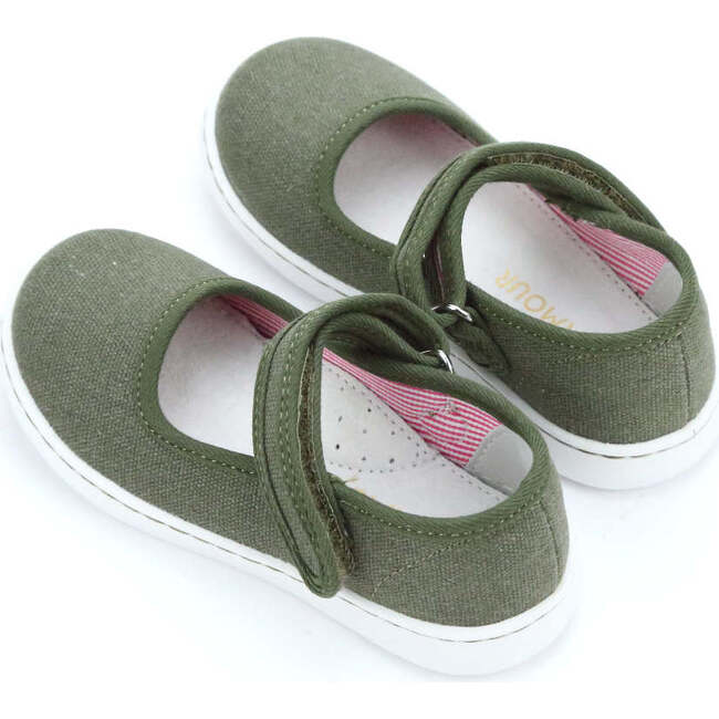 Jenna Canvas Mary Jane, Moss Green - Mary Janes - 3