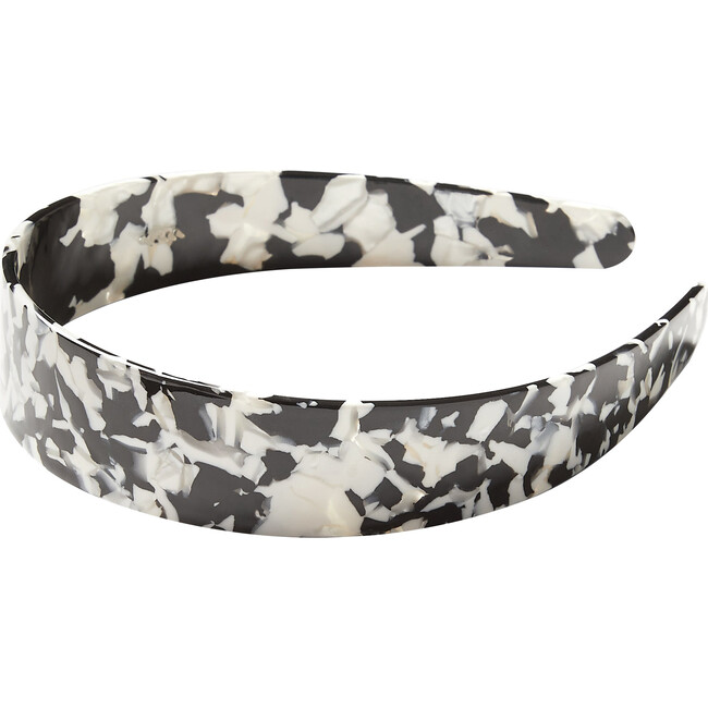 Wide Hand-Polished Headband, Noir