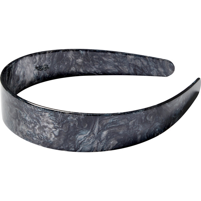 Wide Hand-Polished Headband, Obsidian