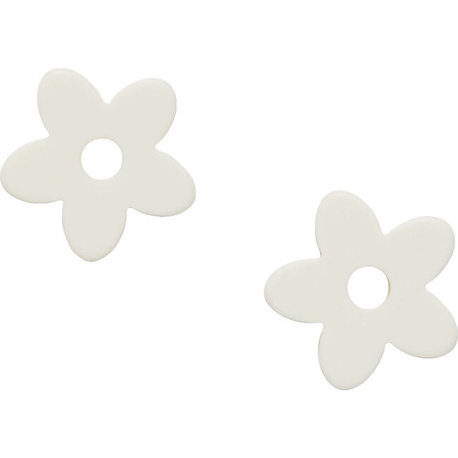 Petite Handmade Flower Charms, White Matte