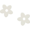 Petite Handmade Flower Charms, White Matte - Earrings - 1 - thumbnail