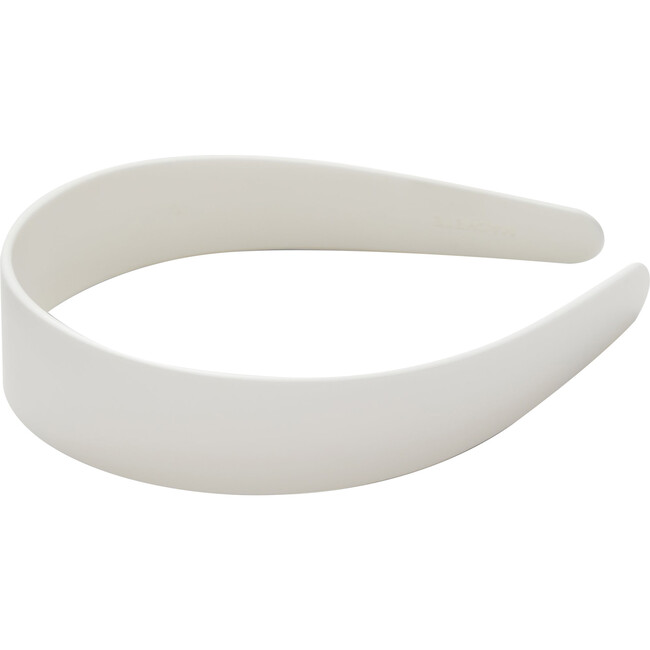 Wide Hand-Polished Headband, White Matte