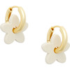 Petite Handmade Flower Charms, White Matte - Earrings - 2