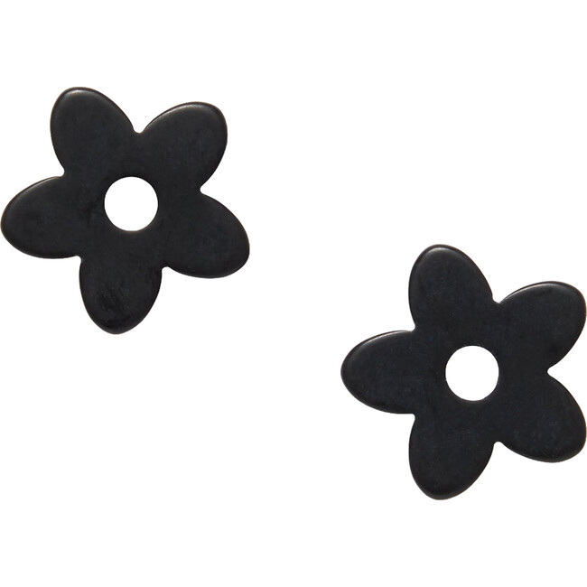 Petite Handmade Flower Charms, Black Matte