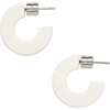 Muse Handmade Hoops Earring, White Matte - Earrings - 1 - thumbnail