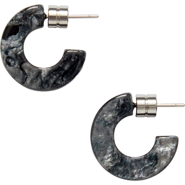 Muse Handmade Hoops Earring, Obsidian