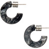 Muse Handmade Hoops Earring, Obsidian - Earrings - 1 - thumbnail