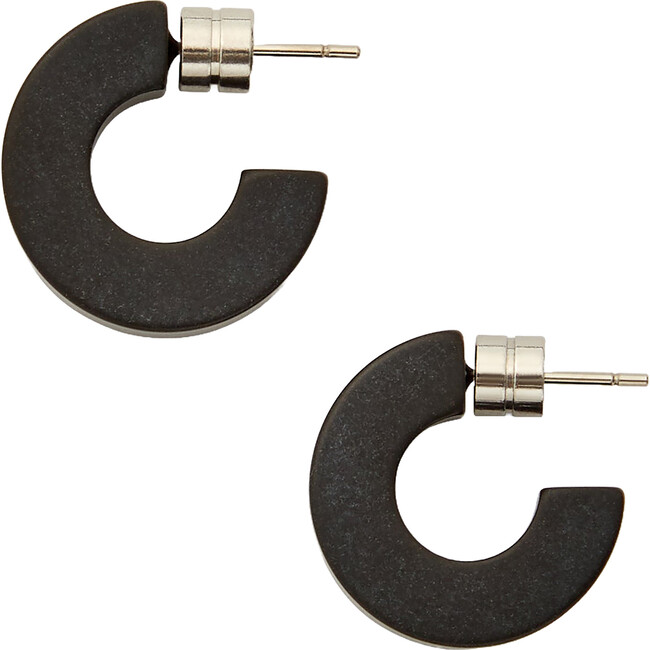 Muse Handmade Hoops Earring, Black Matte