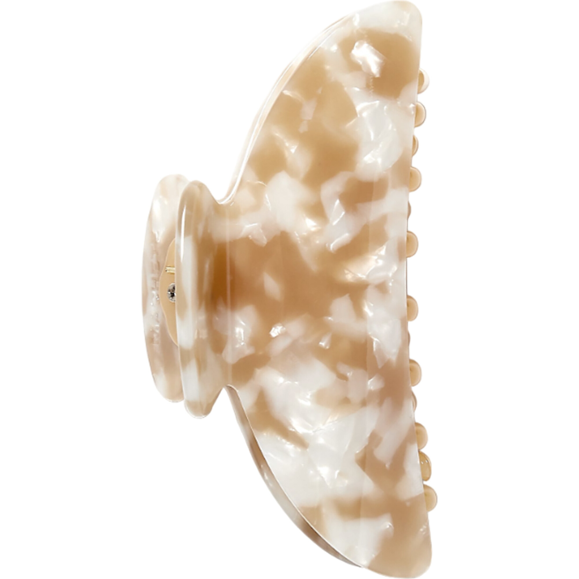 Midi Heirloom Handcrafted Hair Claw Clip, Taupe Shell - Hair Accessories - 1