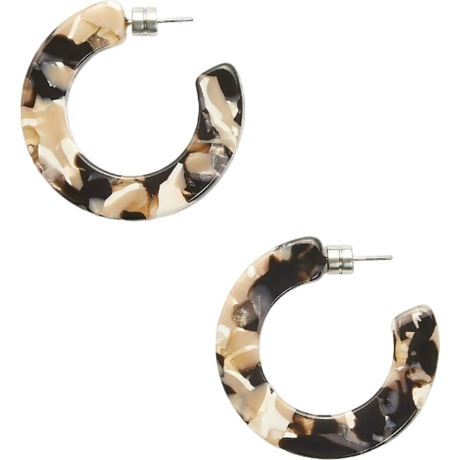 Kate Handcrafted Open Hoops Earrings, Abalone