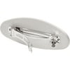 Jumbo Handcrafted Oversized Oval Barrette, White Matte - Hair Accessories - 2