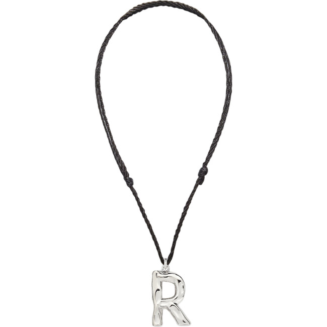 Grande Monogram Silk Cord Necklace, Silver R