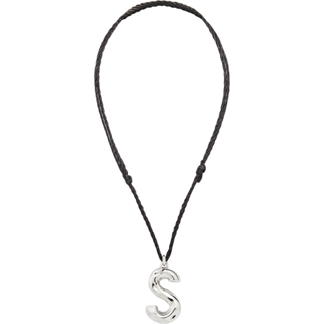 Grande Monogram Silk Cord Necklace, Silver S