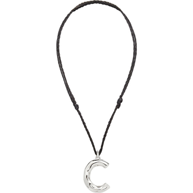 Grande Monogram Silk Cord Necklace, Silver C