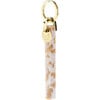 Bar Handmade Gold Plated Keychain, Taupe Shell & Gold - Other Accessories - 1 - thumbnail